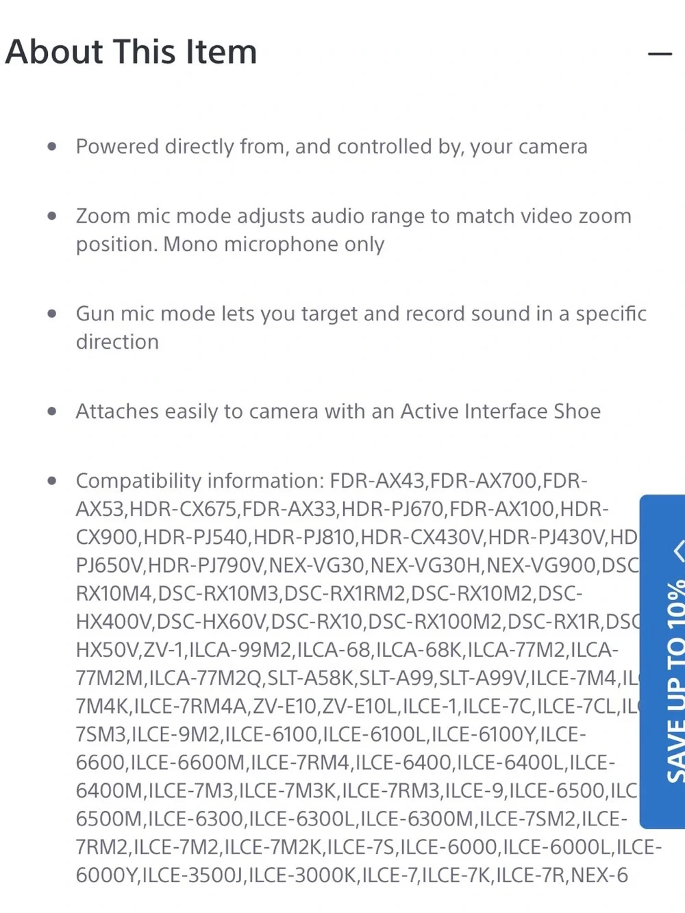 NEVER OPENED Sony Handycam Cybershot  ECM-GZ1M Gunzoom Microphone